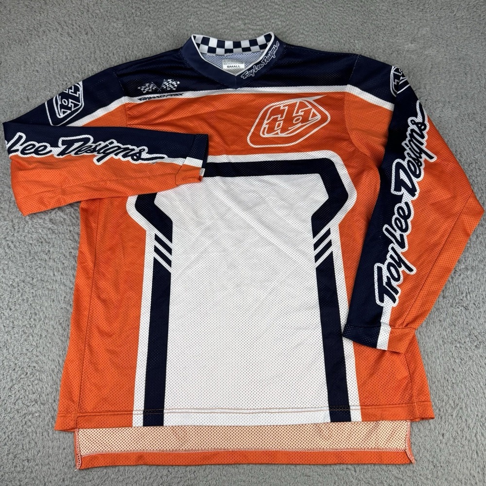 TROY LEE DESIGNS F1 Grand Prix GP Air Factory Orange Blue Men S Jersey LS Shirt